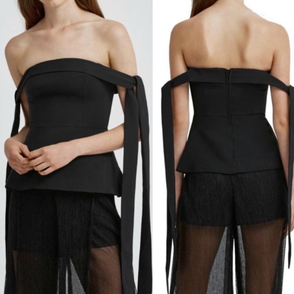 KEEPSAKE THE LABEL OFF SHOULDER SLEEVELESS TIE TOP